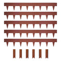 Metal Lawn Edging Garden Border with Pegs - 5 Pieces Rust