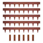 Metal Lawn Edging Garden Border with Pegs - 5 Pieces Rust