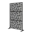 Metal Indoor/Outdoor Privacy Screen 90cm x 180cm - Maze Black