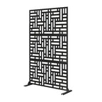 Metal Indoor/Outdoor Privacy Screen 90cm x 180cm - Maze Black