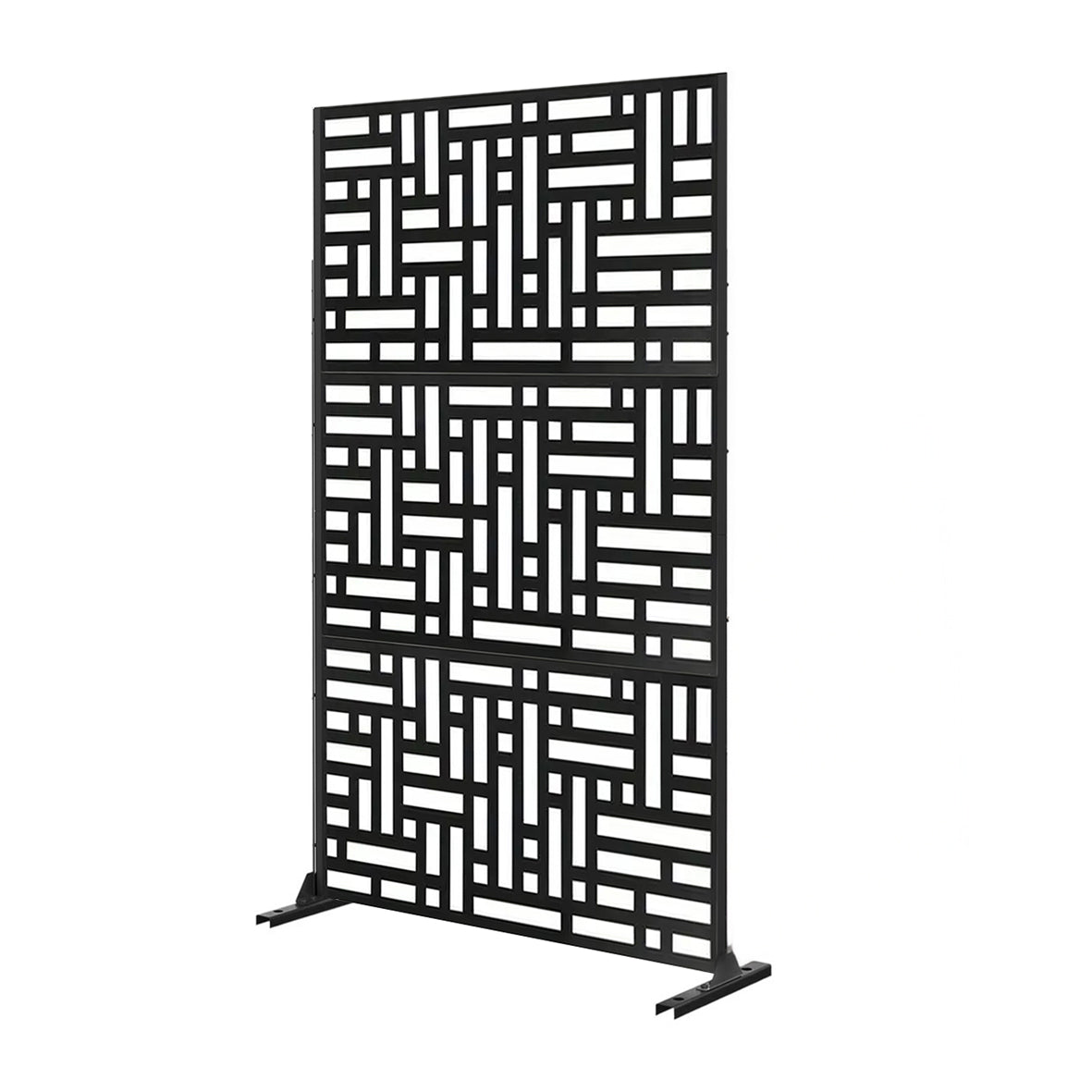 Metal Indoor/Outdoor Privacy Screen 90cm x 180cm - Maze Black