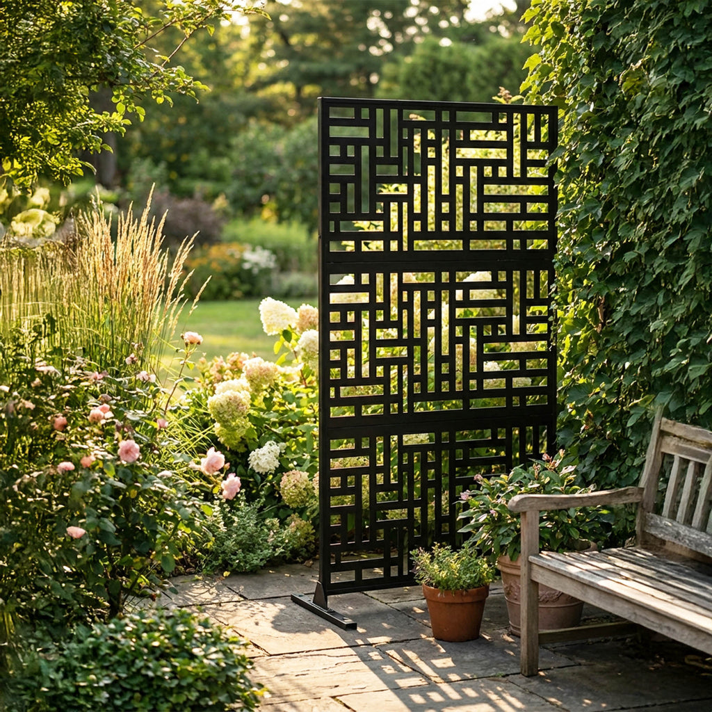 Metal Indoor/Outdoor Privacy Screen 90cm x 180cm - Maze