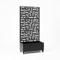 Metal Indoor/Outdoor Privacy Screen with Plant Pot - 90cm x 180cm Black