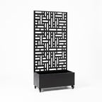 Metal Indoor/Outdoor Privacy Screen with Plant Pot - 90cm x 180cm Black