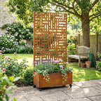 Metal Indoor/Outdoor Privacy Screen with Plant Pot - 90cm x 180cm