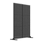 Metal Indoor/Outdoor Privacy Screen 90cm x 180cm - Slats Black