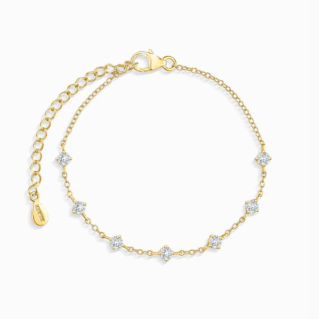 Moissanite Bracelet in 18k Gold Vermeil
