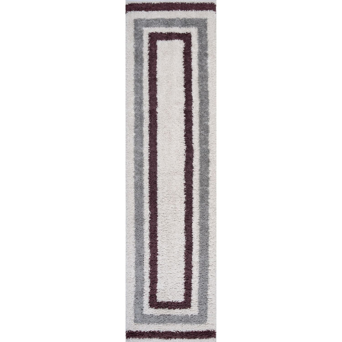 Moodi Shaggy Grey/Purple Contour Rug 80X300 cm