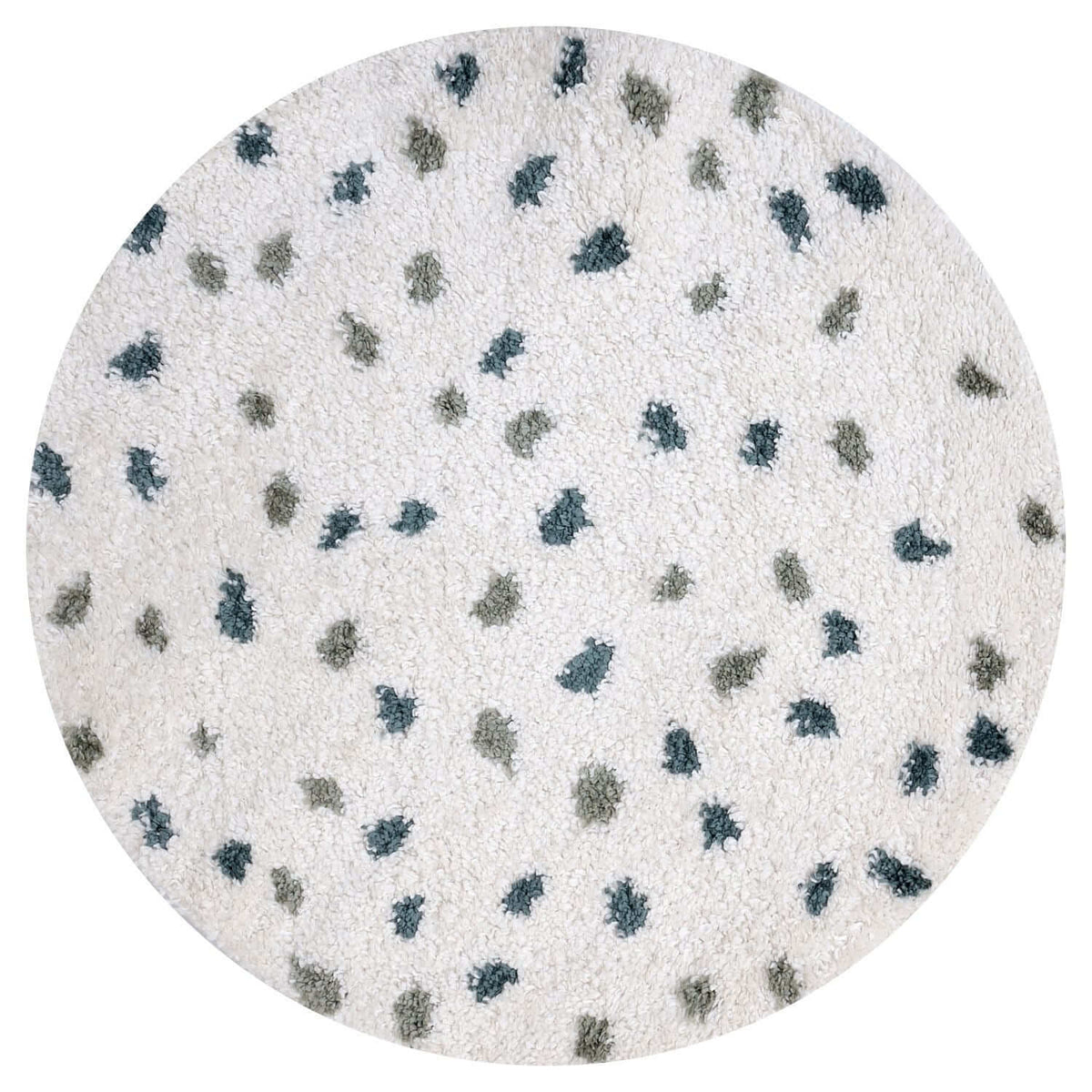 Moodi Shaggy Green Drizzle Rug Ø 120 cm