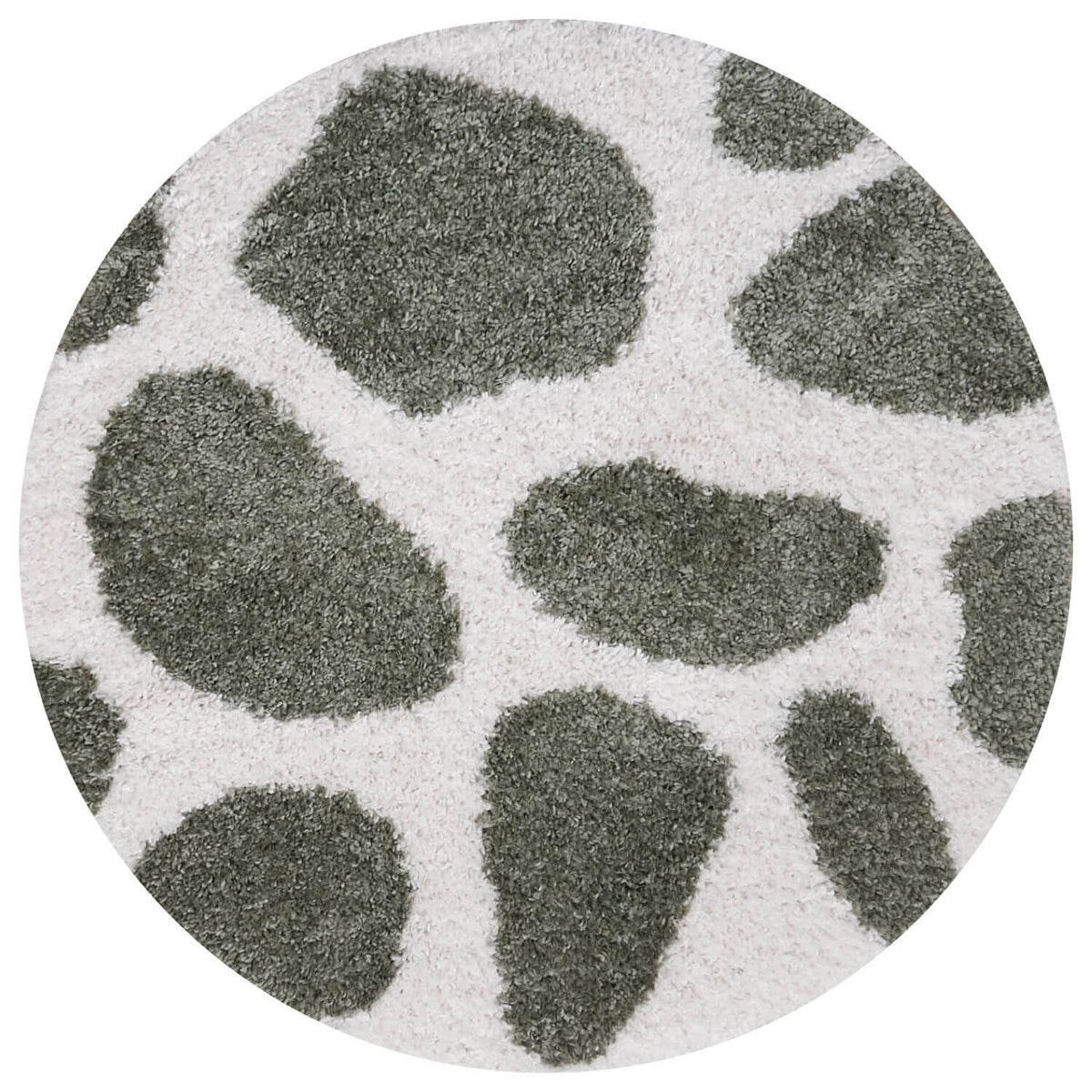 Moodi Shaggy Green Erosan Rug Ø 120 cm
