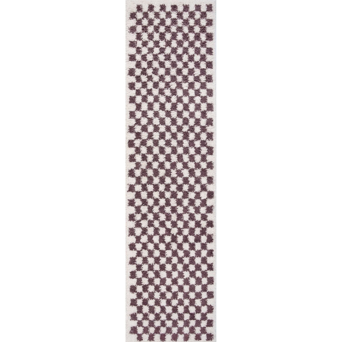 Moodi Shaggy Purple Mosscheck Rug 80X300 cm