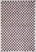 Moodi Shaggy Purple Mosscheck Rug