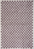 Moodi Shaggy Purple Mosscheck Rug
