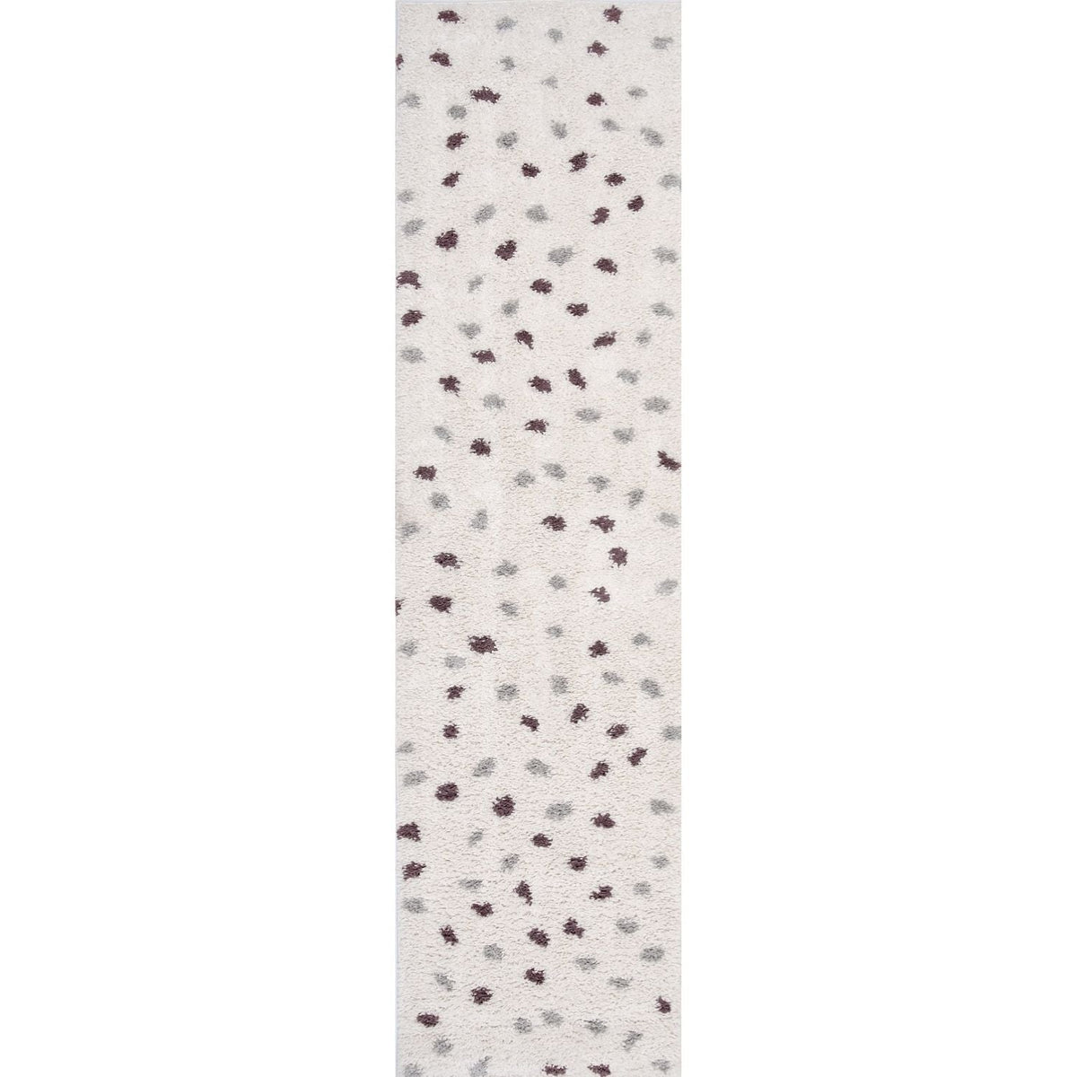 Moodi Shaggy Grey/Purple Plumetis Rug 80X300 cm