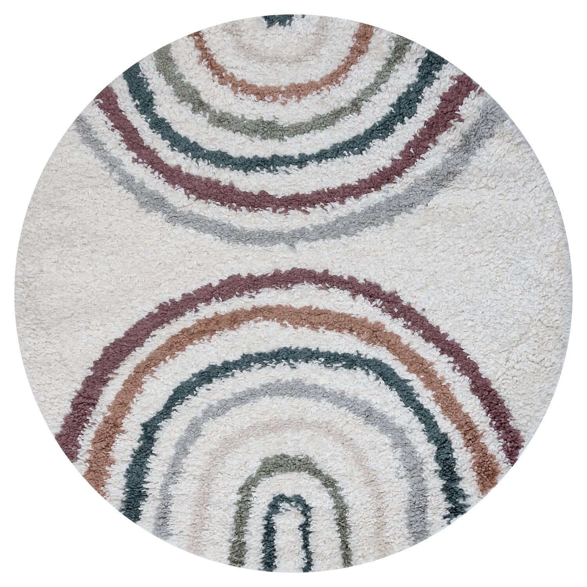 Moodi Shaggy Multicolour Raincat Rug Ø 120 cm