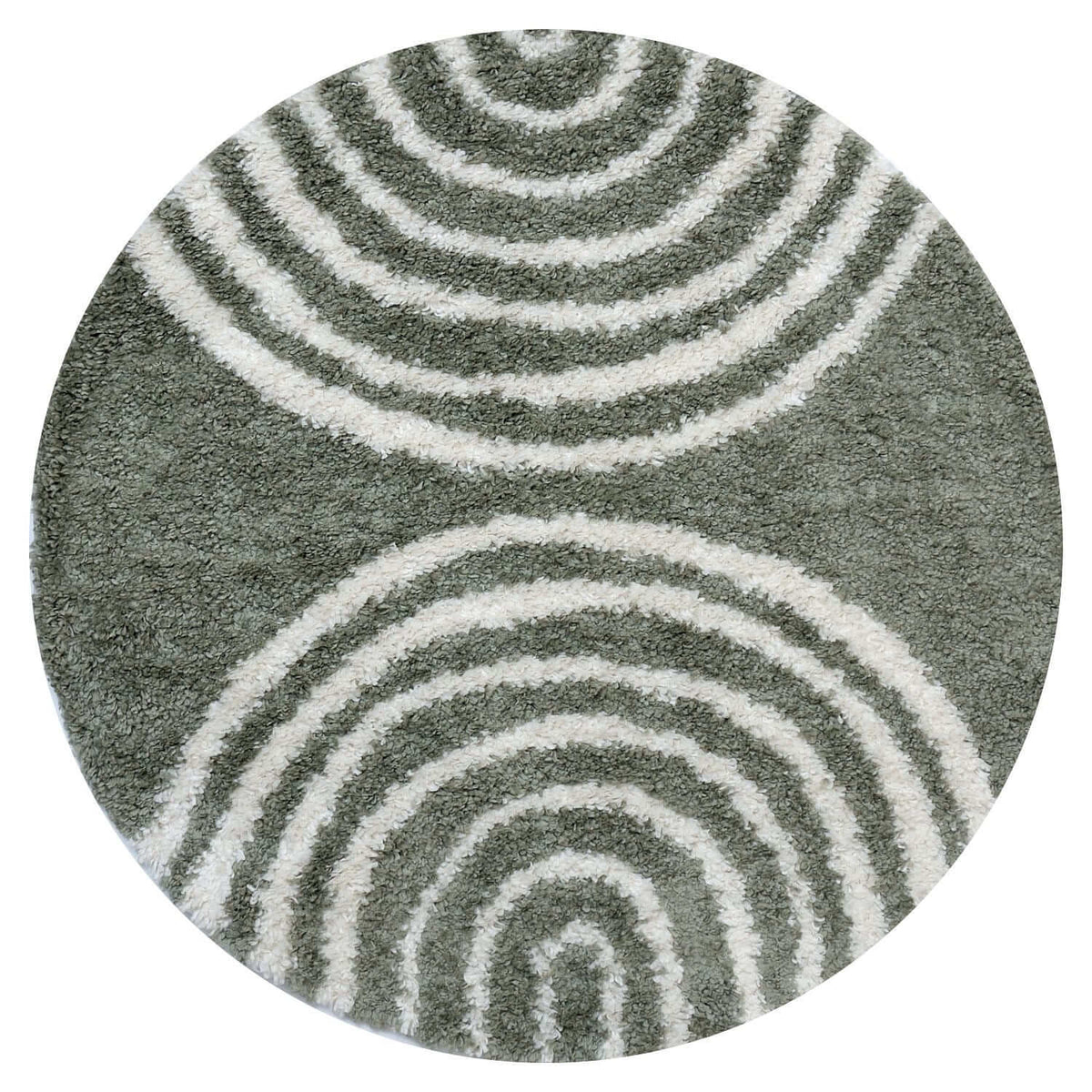 Moodi Shaggy Green Reverie Rug Ø 120 cm