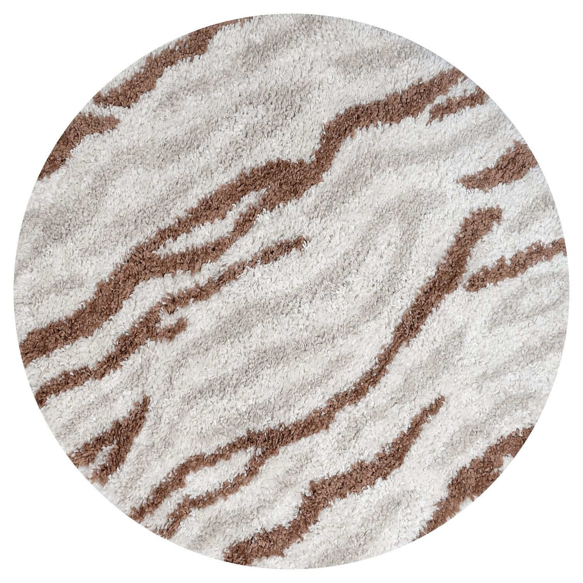 Moodi Shaggy Cream/Terra Savara Rug Ø 120 cm