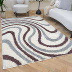 Moodi Shaggy Grey/Purple Smokeberry Rug