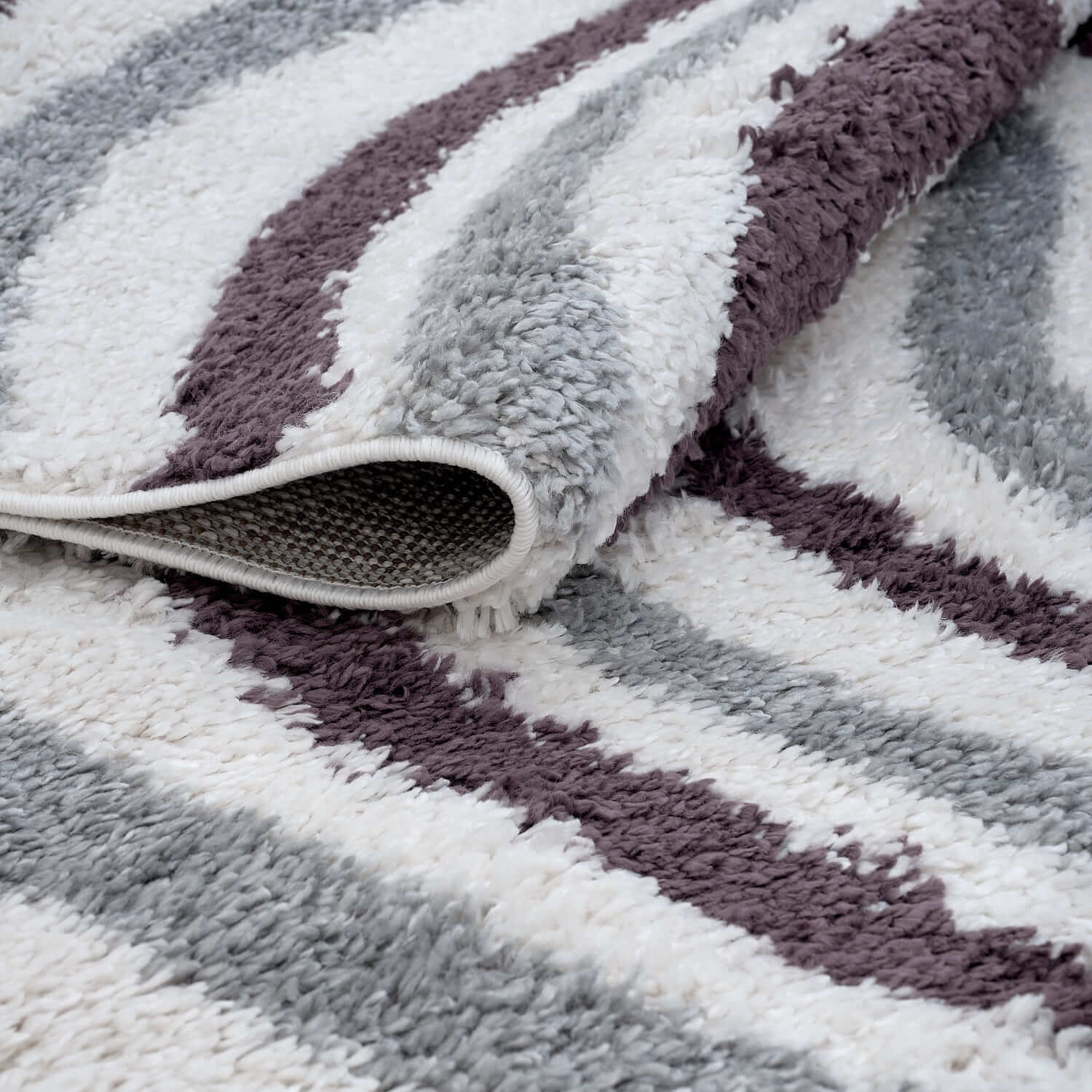 Moodi Shaggy Grey/Purple Smokeberry Rug
