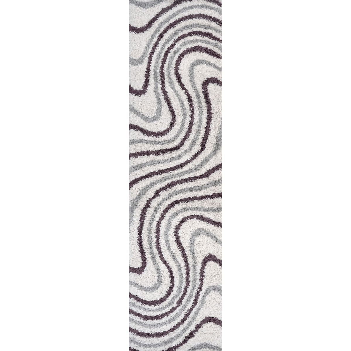 Moodi Shaggy Grey/Purple Smokeberry Rug 80X300 cm
