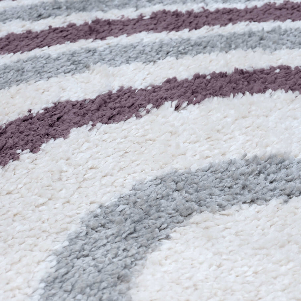 Moodi Shaggy Grey/Purple Smokeberry Rug