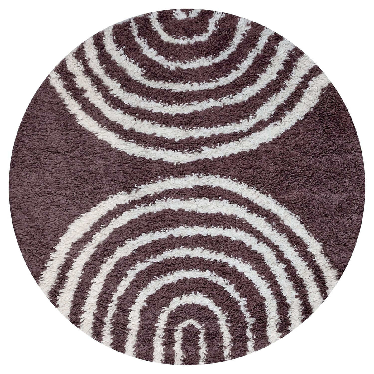 Moodi Shaggy Purple Velvetine Rug Ø 120 cm