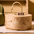Natural Burl Wood Round Coffee Table