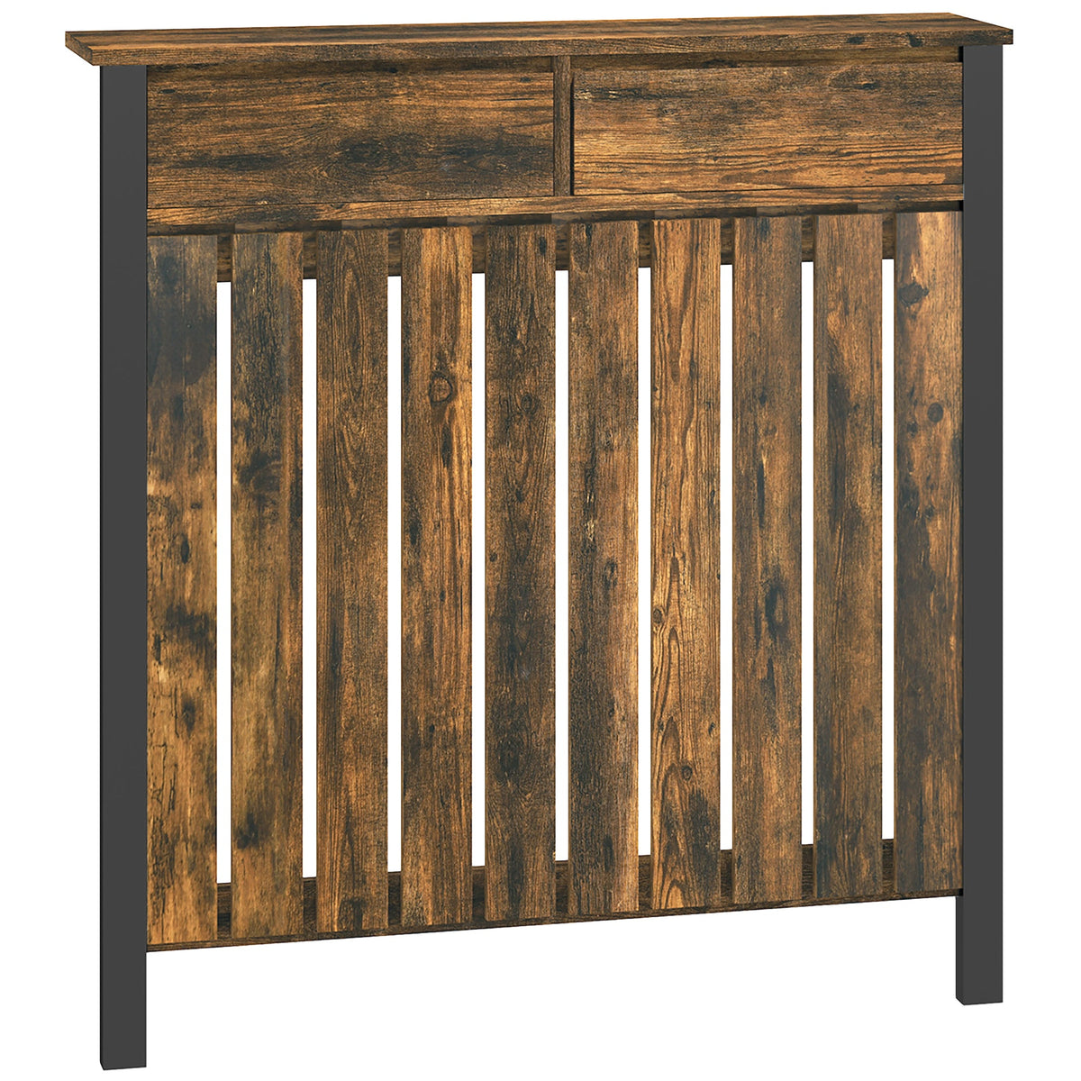 Small Radiator Cover with Drawer and Vertical Slats 88.5 x 19 x 93cm