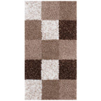 Geometric Brown Shaggy Rug