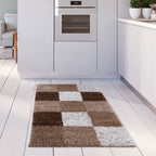 Geometric Brown Shaggy Rug
