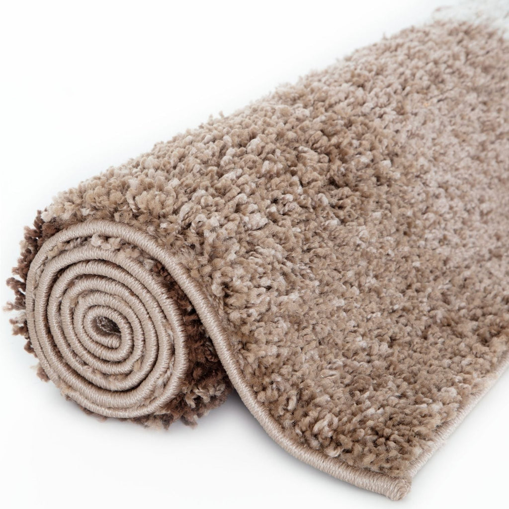 Geometric Brown Shaggy Rug