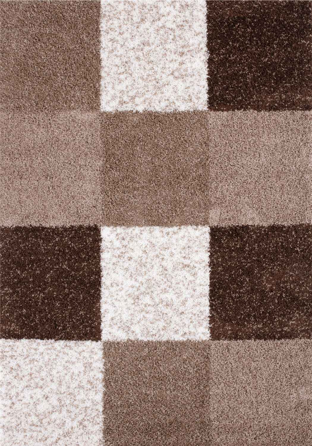 Geometric Brown Shaggy Rug