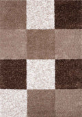 Geometric Brown Shaggy Rug