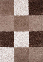 Geometric Brown Shaggy Rug