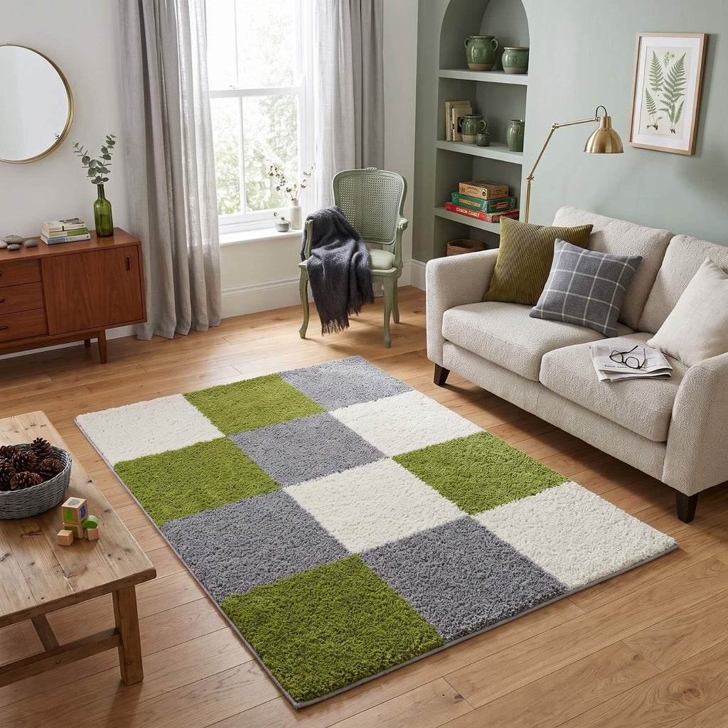 Myshaggy Geometric Green Rug