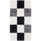Geometric Grey Shaggy Rug