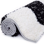 Geometric Grey Shaggy Rug