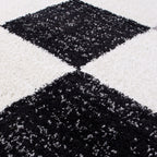 Geometric Grey Shaggy Rug