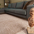 Solid Beige Shaggy Rug
