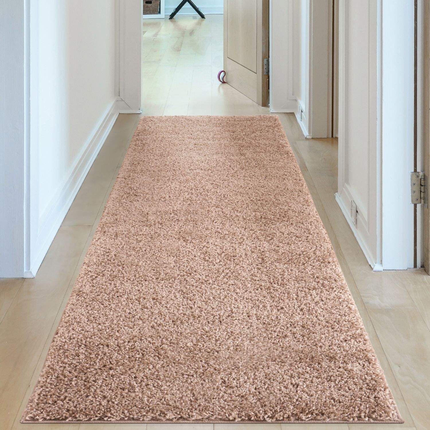 Solid Beige Shaggy Rug