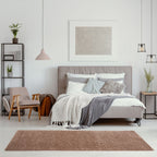 Solid Beige Shaggy Rug
