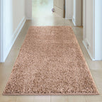 Solid Beige Shaggy Rug
