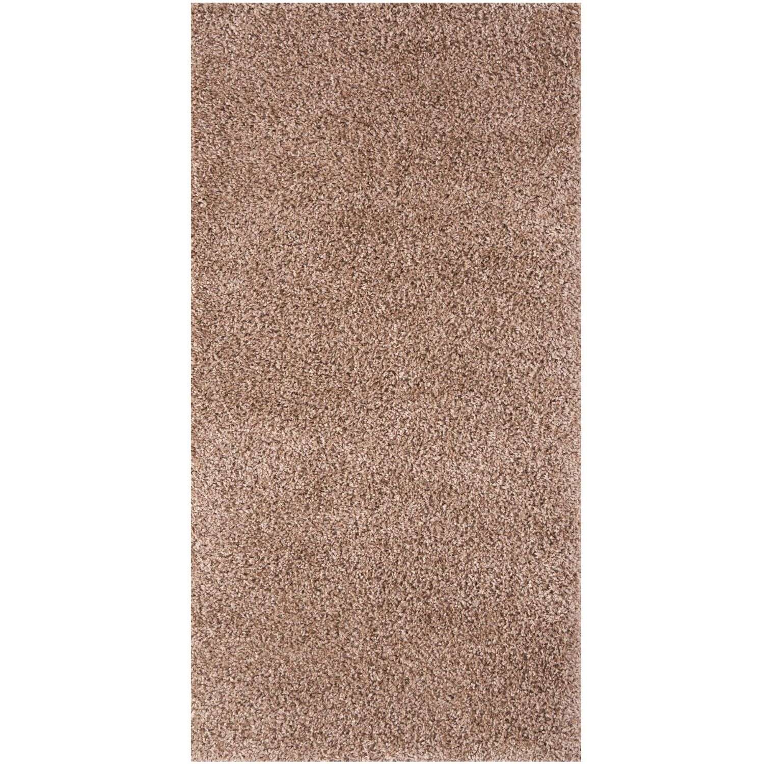 Solid Beige Shaggy Rug 80X150 cm