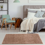 Solid Beige Shaggy Rug