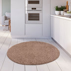 Solid Beige Shaggy Rug