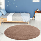Solid Beige Shaggy Rug