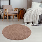 Solid Beige Shaggy Rug