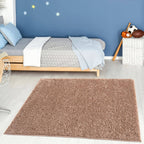 Solid Beige Shaggy Rug