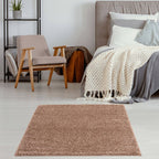 Solid Beige Shaggy Rug