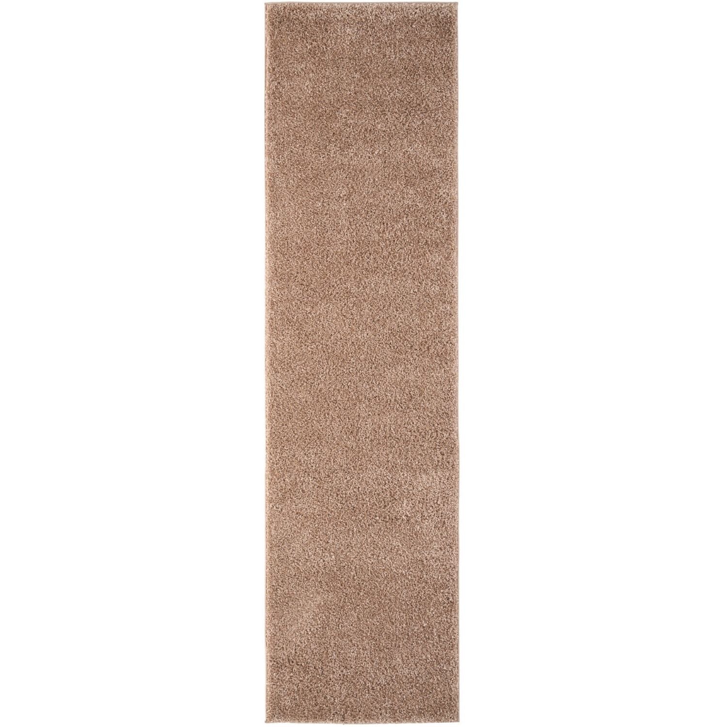 Solid Beige Shaggy Rug 80X300 cm